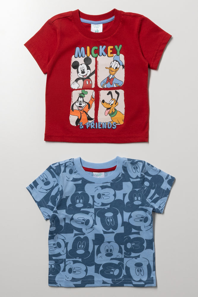 2 Pack Short Sleeve T-Shirts Red And Blue