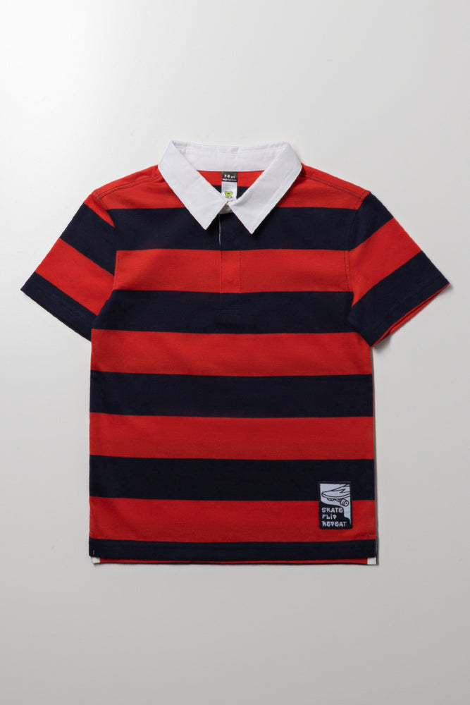 Rugby Golfer Red And Navy