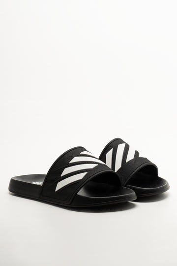 Stripe Slides Black