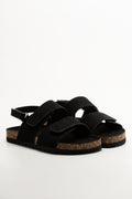 Double Band Sandals Black