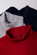 3 Pack Polonecks Navy, Grey And Red (1)