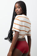 3 Pack Bonded Boyleg Panties Burgundy, Pink And Natural (2)
