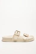 Double Buckle Sandals Cream (1)