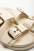 Double Buckle Sandals Cream (2)