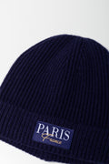 Paris Printed Beanie Navy (1)