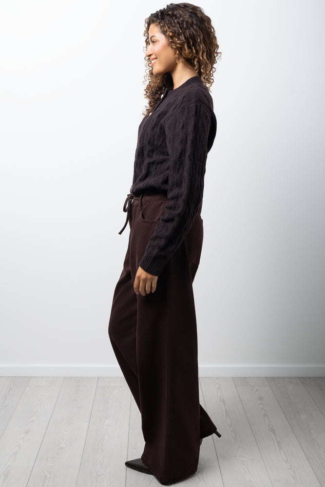 Long Sleeve Cardigan Brown (1)