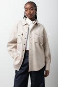 Long Sleeve Melton Shirt Natural