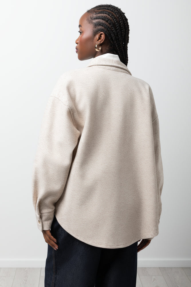 Long Sleeve Melton Shirt Natural (2)