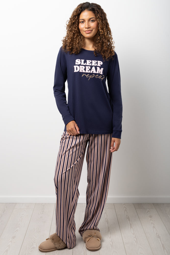 Sleep Dream Repeat Pyjamas Navy