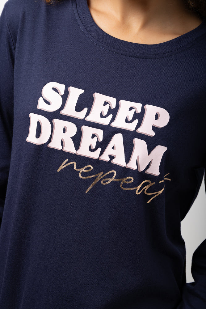 Sleep Dream Repeat Pyjamas Navy (3)