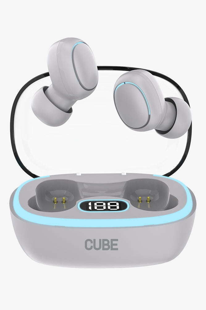 Grey Cube Wireless Stereo Earbuds