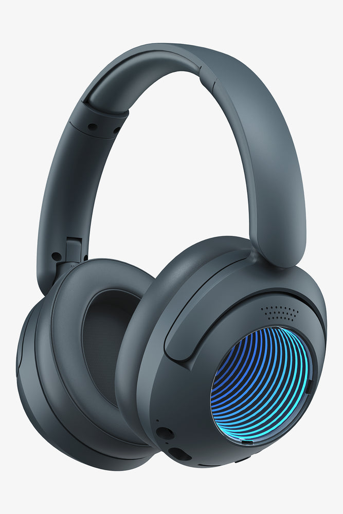 Charcoal Grey Cube Lightup Bluetooth Headphones