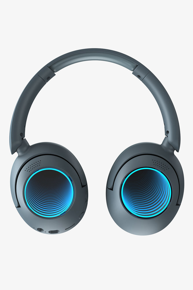 Charcoal Grey Cube Lightup Bluetooth Headphones (1)