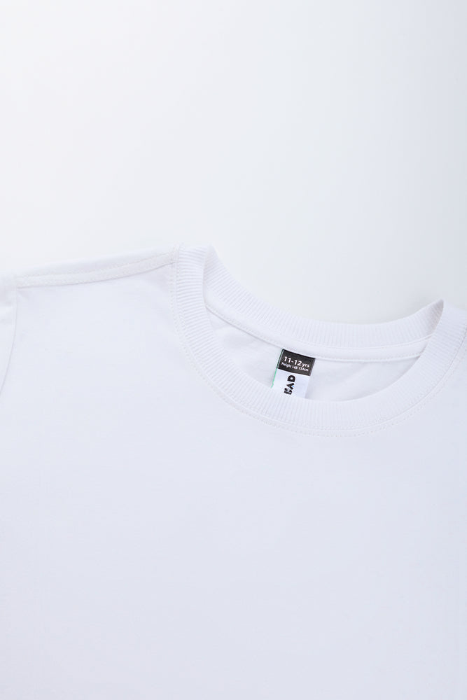 White Plain Short Sleeve T-Shirt (1)
