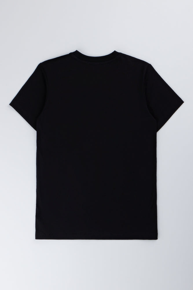 Black Plain Short Sleeve T-Shirt (2)