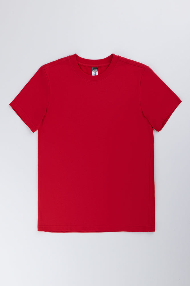 Red Plain Short Sleeve T-Shirt