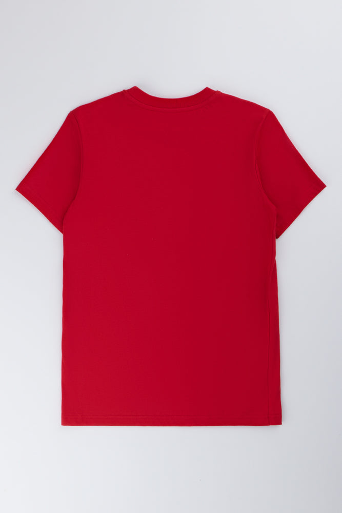 Red Plain Short Sleeve T-Shirt (2)