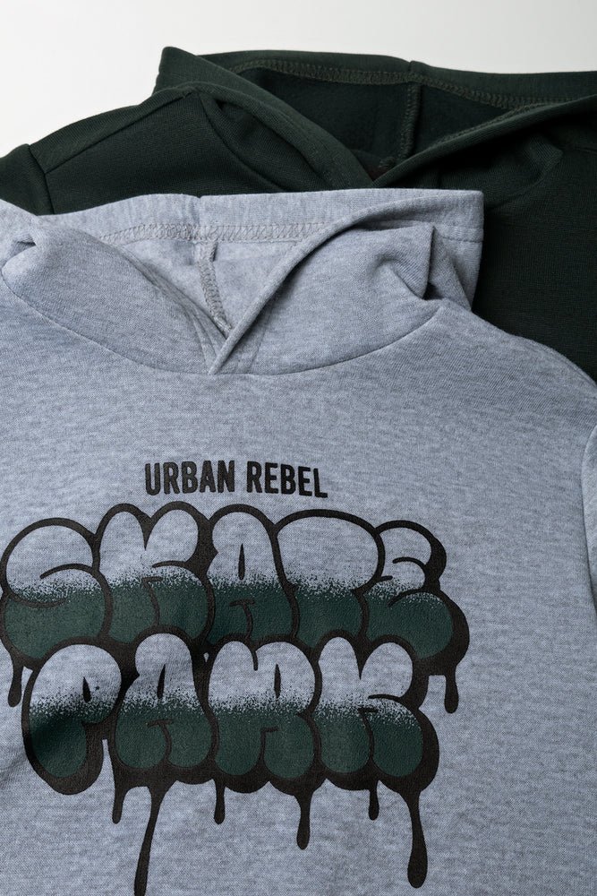 2 Pack Hoodies Grey And Green (1)