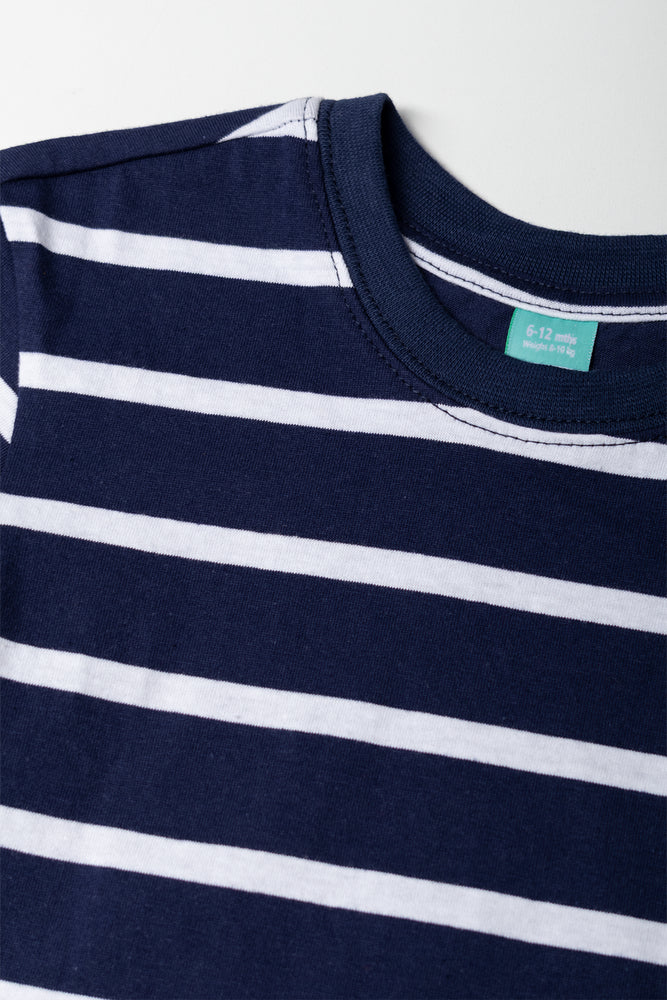 Navy Stripe Short Sleeve T-Shirt (1)
