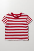 Red White Striped Short Sleeve T-Shirt