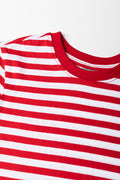 Red White Striped Short Sleeve T-Shirt (1)
