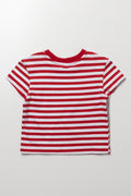Red White Striped Short Sleeve T-Shirt (2)