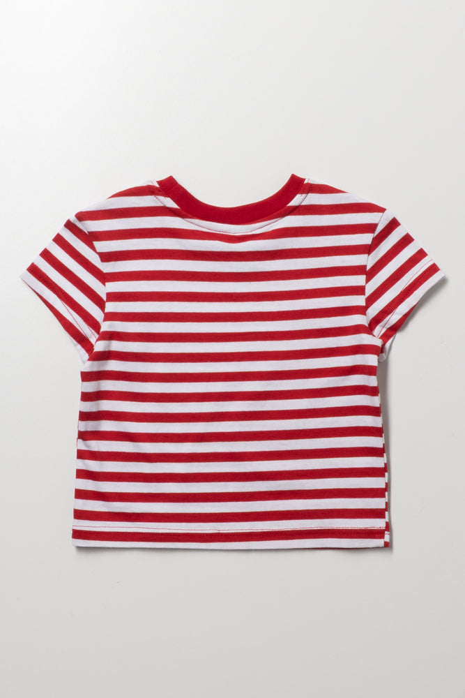 Red White Striped Short Sleeve T-Shirt (2)