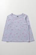 Floral Long Sleeve T-Shirt Grey