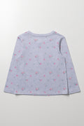 Floral Long Sleeve T-Shirt Grey (2)