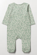 Printed Cotton Sleepsuit Green (3)