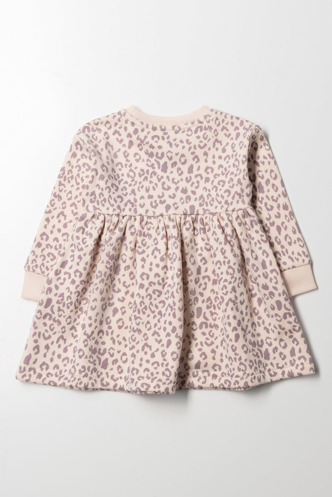 Animal Fleece Dress Peach (2)