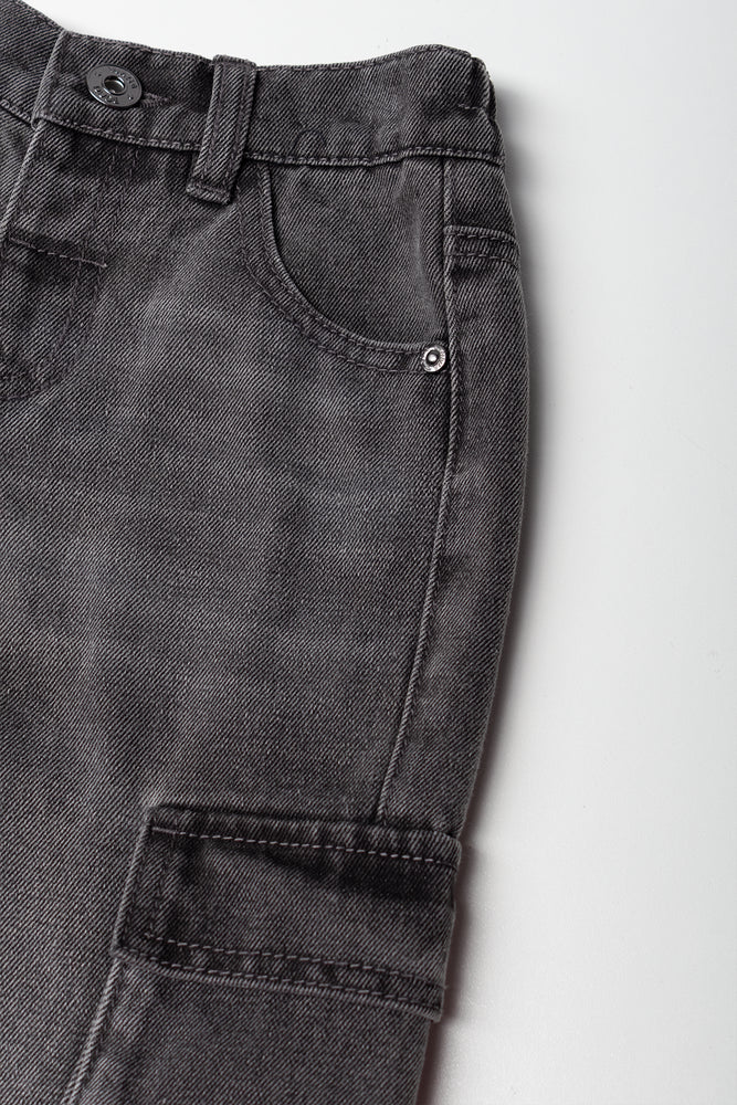 Skater Cargo Denim Jeans Dark Grey (1)