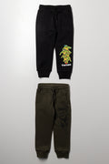 Ninja Turtles 2 Pack Trackpants Black And Green