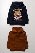 2 Pack Hooded Tracktops Rust & Navy