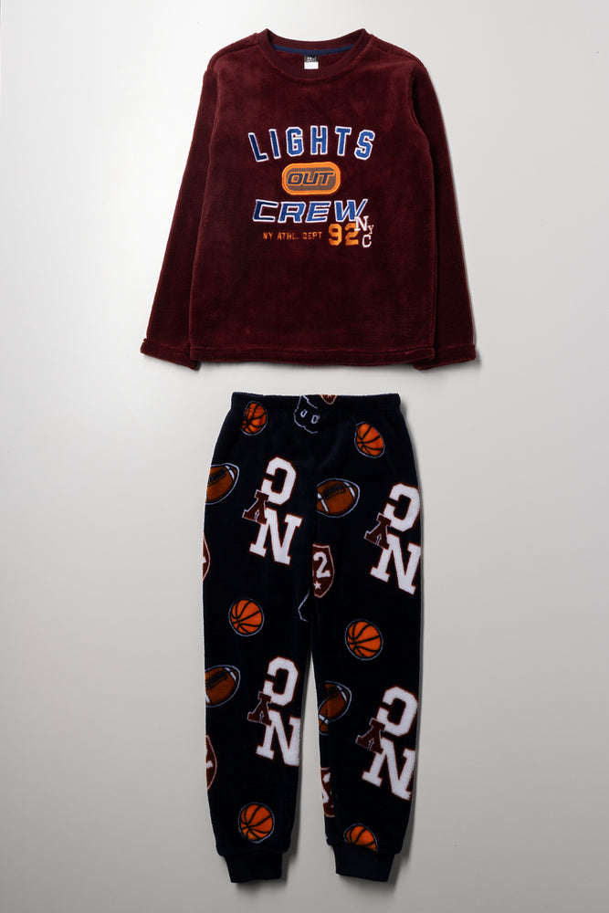 Long Sleeve Pyjamas Burgundy