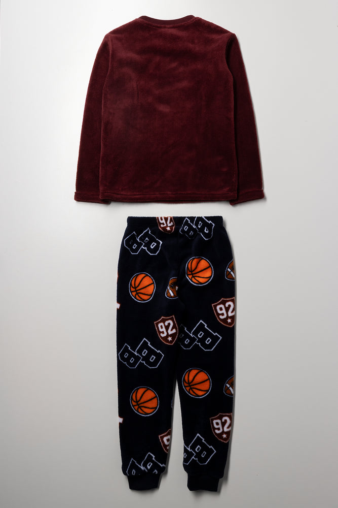 Long Sleeve Pyjamas Burgundy (2)