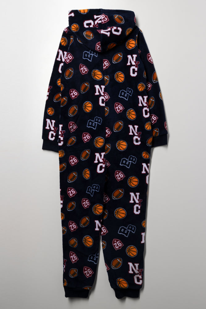 Coral Fleece Onesie Navy (2)