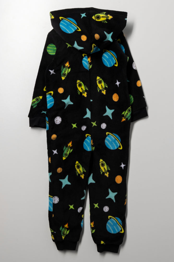 Space Coral Fleece Onesie Black (2)