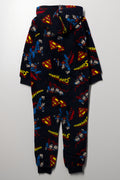 Superman Coral Fleece Onesie Navy (2)