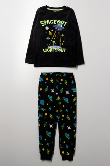 Space Long Sleeve Pyjamas Black