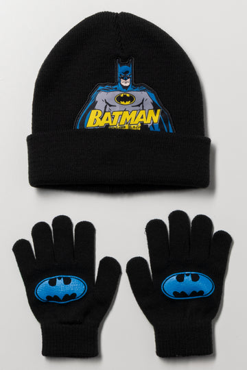 Batman Beanie & Gloves Set Black