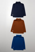 3 Pack Polonecks Navy, Brown & Blue (2)