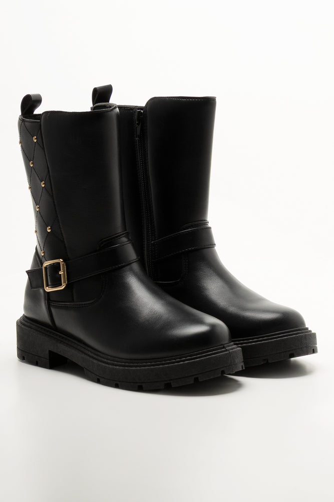 Studded Rider Boots Black