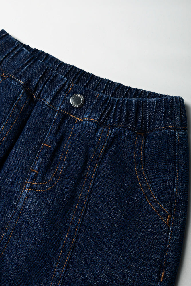 Barrel Leg Denim Jeans Blue (1)