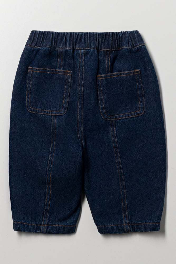 Barrel Leg Denim Jeans Blue (2)
