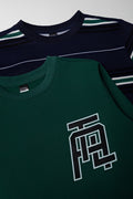 2 Pack Stripe Crew Neck Tracktops Navy And Green (1)