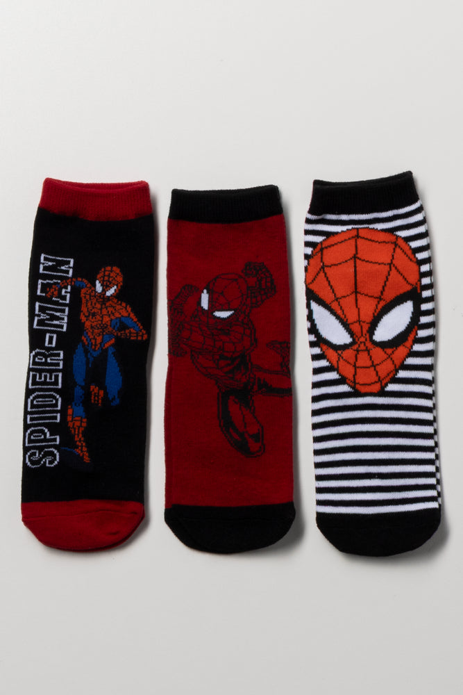 Spider-Man 3 Pack Socks Black