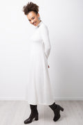 Fit & Flare Knit Dress Cream (1)