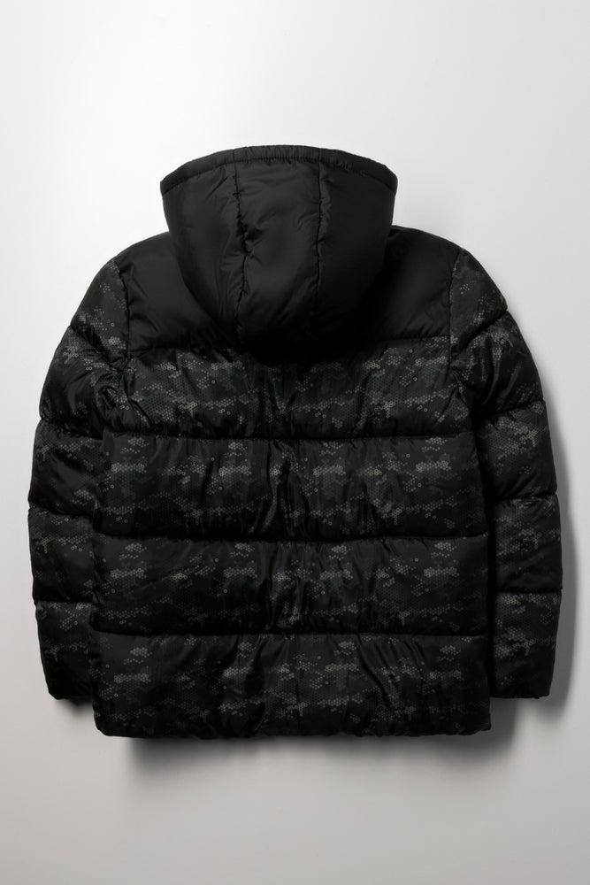 Puffer Jacket Dark Green And Black (2)