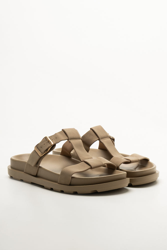 T-Bar Buckle Sandals Natural